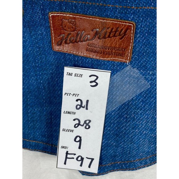 Giordano Hello Kitty 40th Anniversary Button Up Pocket Short Sleeve Shirt 3 F97 - Picture 4 of 4